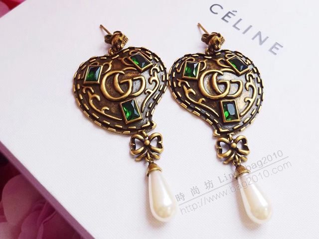 GUCCi飾品 古馳經典大號耳環 Gucci心形復古耳環  zgbq1141